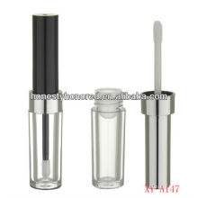 Recipientes redondos de tubos de labios transparentes con cepillo